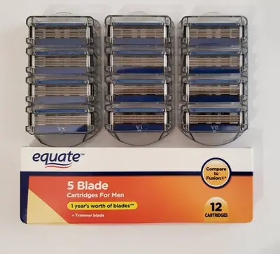 Equate 5-Blade Razor Refill Cartridges, 12 Pack
