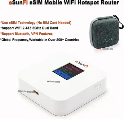 eSunFi eSIM Mobile WiFi Hotspot Router, 4G LTE photo 2