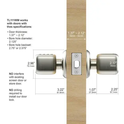 TurboLock TL111WM Smart Door Lock with WiFi Bridge and Remote Keypad photo 11