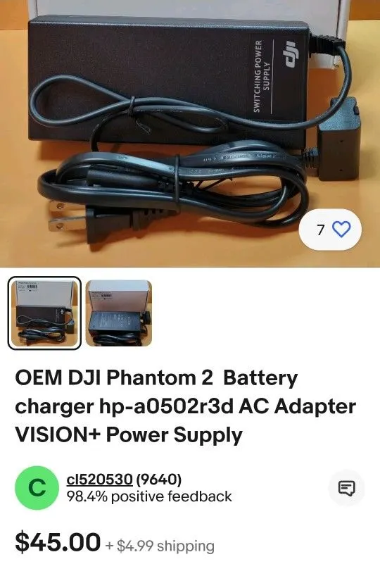 Original DJI HP-A0502R3D 12.6V 4A Charger for Phantom 2