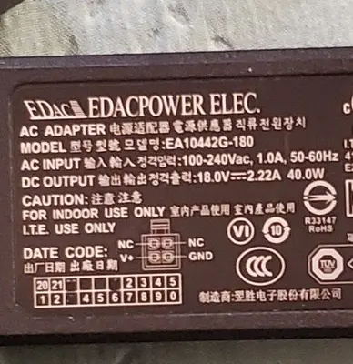 18V 2.22A 40W Power Supply Adapter, 4-Pin Connector photo 3
