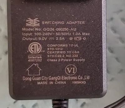 9V 2.5A Adapter for 3YE GQ24-090250-AU and GQ30-090300 photo 2