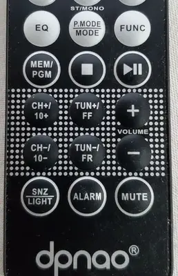 Remote for DPNAO Portable CD Player Boom Box