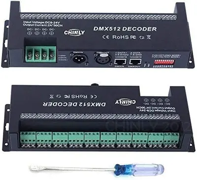 30-Channel DMX512 Decoder for RGB LED Strips, DC 9-24V