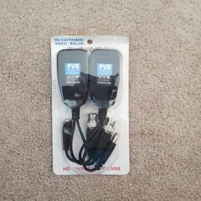 Passive Video Balun for HD-CVI/TVI/AHD Cameras with Power Connector, RJ45